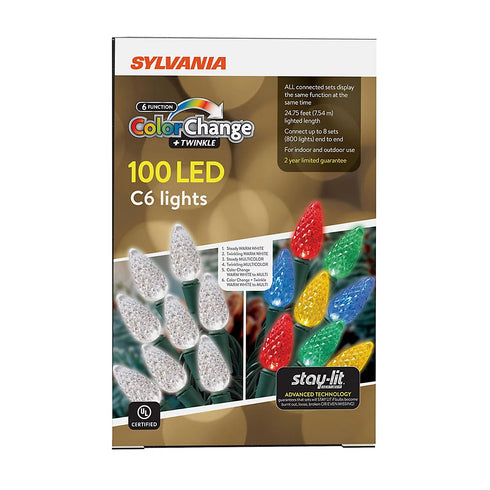 Sylvania Staylit LED 6-fun C6 Light Set 100 ct.