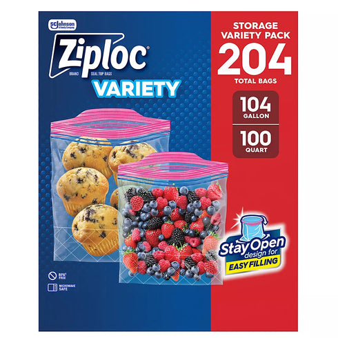 Ziploc Storage Bag Variety Pack, 204 ct.
