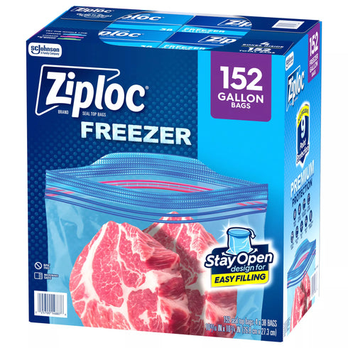 Ziploc Gallon Storage Freezer Bags, 152 ct.