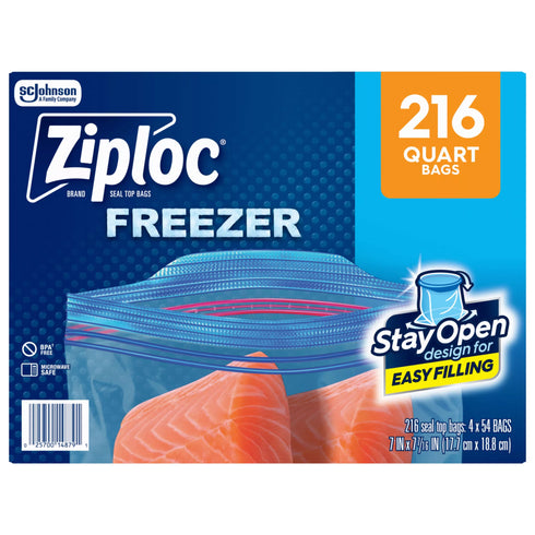 Ziploc Quart Storage Freezer Bags, 216 ct.