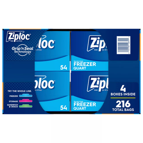 Ziploc Quart Storage Freezer Bags, 216 ct.