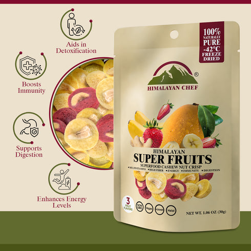 Himalayan Chef Super Reds Freeze-Dried Fruit Cashew Nut Crisps - 10 Bags