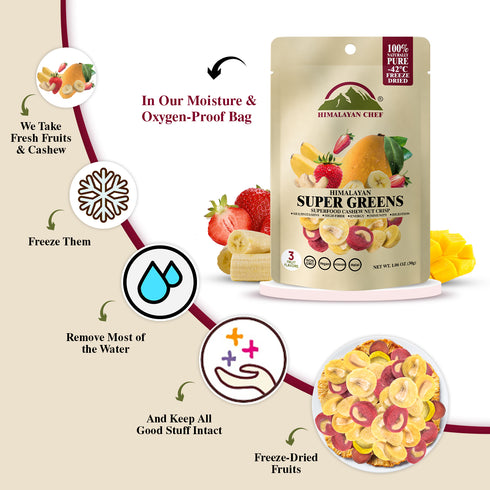 Himalayan Chef Super Reds Freeze-Dried Fruit Cashew Nut Crisps - 10 Bags