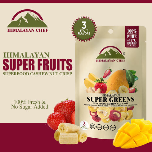 Himalayan Chef Super Reds Freeze-Dried Fruit Cashew Nut Crisps - 10 Bags