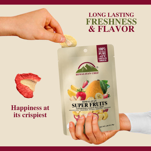 Himalayan Chef Super Reds Freeze-Dried Fruit Cashew Nut Crisps - 10 Bags