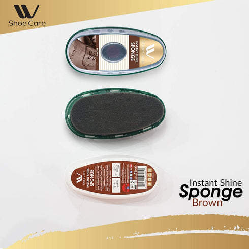 2 Pcs Premium Instant Shoe Shine Sponge (Brown, Neutral) - 11ml Each, Shoe Cleaner for Polishing, Buffing & Restoring Shine, Convenient & Easy to Use