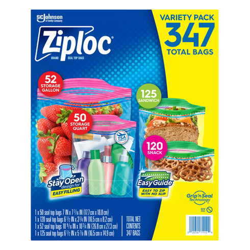 Ziploc Storage Bag Variety Pack, 347 ct.