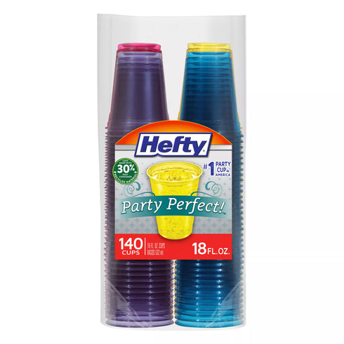 Hefty Party Perfect Tinted Plastic Cups, 18 oz./ 140 ct.