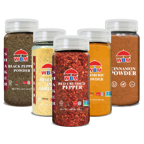 WBM Natural Spices Shaker Variety Pack, All Purpose Seasonings Cooking - Pack of 5