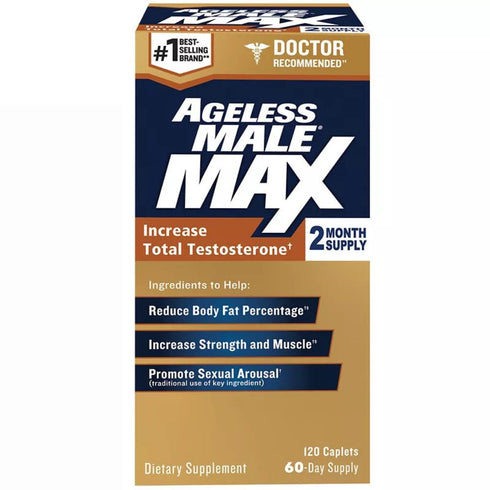 Ageless Male Max Total Testosterone and Nitric Oxide Booster, 120 ct