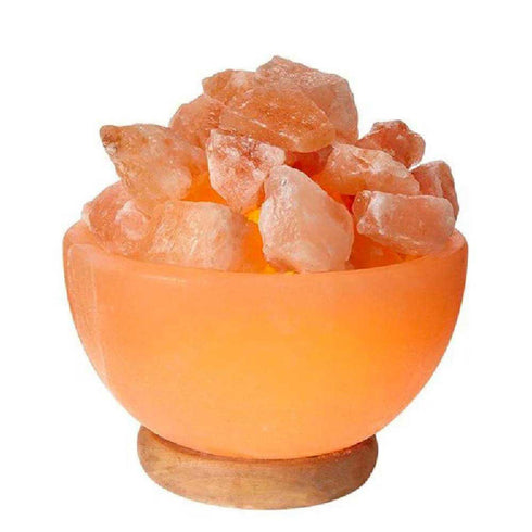 Himalayan Glow Salt Bowl lamp with Salt Chunks