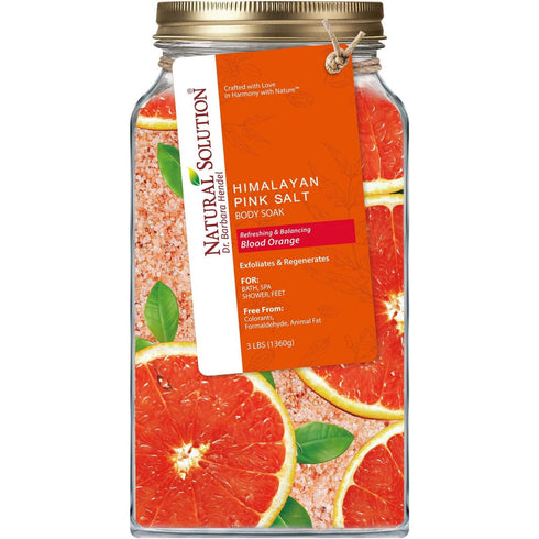 Natural Solution Pink Salt Body Soak with Blood Orange, Organic Muscle Relief Soak, 3 lbs