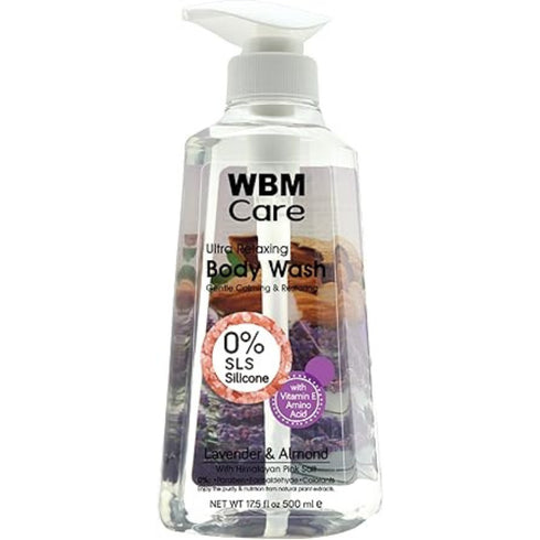 WBM Care Lavender & Almond Body Wash – 17.5 oz | Moisturizing & Calming Daily Cleanser