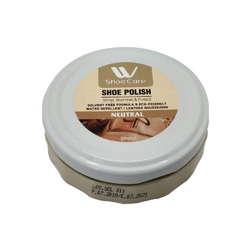 2 Pcs Premium Shoe Shine Polish, Nourishes & Protects All Kind of Leather, Neutral Shoe Polish, 50ml, Neutral, Black