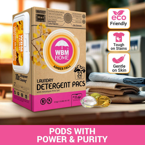 WBM Laundry Detergent Pods | Luxury Amber Fall Scent