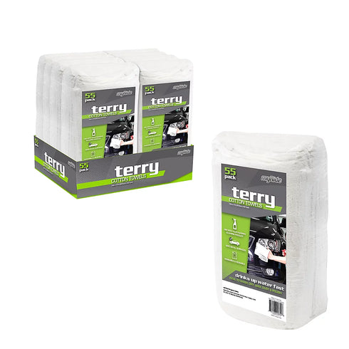 Microtex 14" x 17" Cotton Terry Towels, 55 pk.