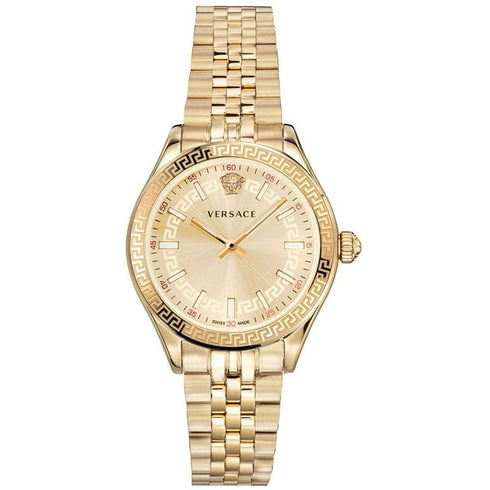 Versace Hellenyium Swiss Quartz Gold Tone Bracelet Womens Watch 36mm