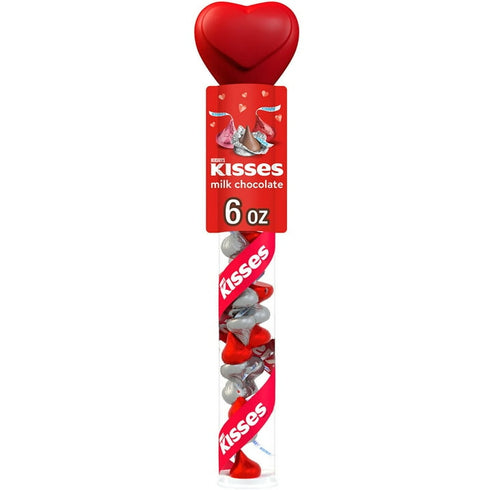 HERSHEY'S KISSES Valentine Milk Chocolate Candy Cane, 6 oz