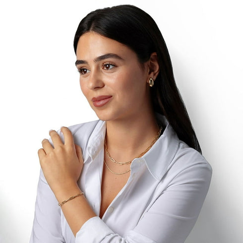 Criss Cross Diamond Cut Sparkle Chain Necklace in 14K Gold