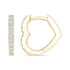 0.23 Carat Total Weight Heart Shaped Diamond Hoop Earrings in 14K Gold
