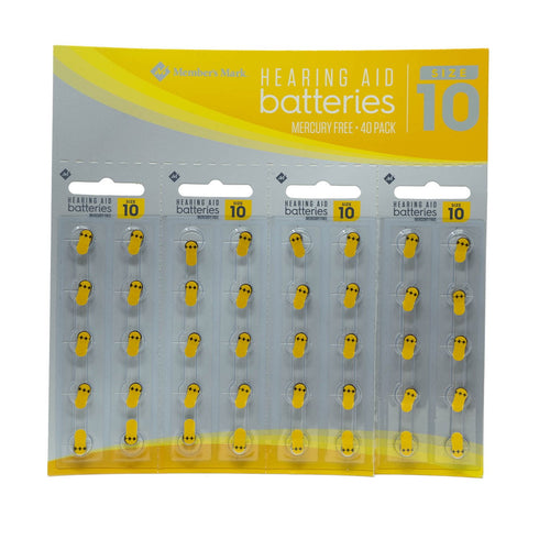 Member’s Mark Size 10A Hearing Aid Batteries, 40 Count – Long-Lasting Power for Behind-the-Ear Devices