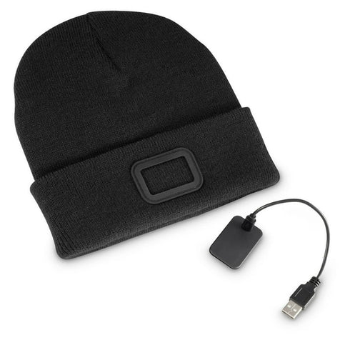 CAPLight Rechargeable 4.0 Knit Beanie with Built-In LED Headlamp – Black Fleece Lined, USB Rechargeable, 2-Pack for Outdoor & Work Use