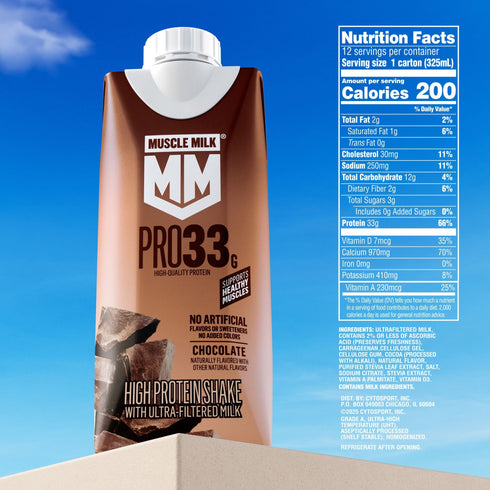 5 Pack - Muscle Milk 33g Pro High Protein Shake with Ultra Filtered Milk, Chocolate, 11 fl. oz