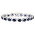 Oval-Cut Cubic Zirconia Halo Tennis Bracelet in Sterling Silver