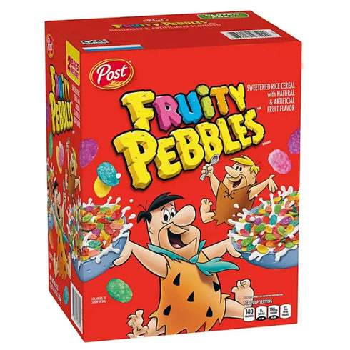 Fruity Pebbles Cereal, 46.5 oz - Colorful, Fruity Flavor, Perfect for Breakfast or Snacking, Family-Size Box, Made with Whole Grain for a Fun Start