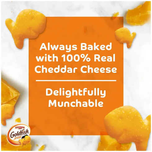 Premium Goldfish Cheddar Crackers, 1.25 oz., 36 Pack - Cheesy, Crunchy Fish-Shaped Crackers, Perfect for Snacking, Lunchboxes, or Parties, Convenient Single-Serve Packs