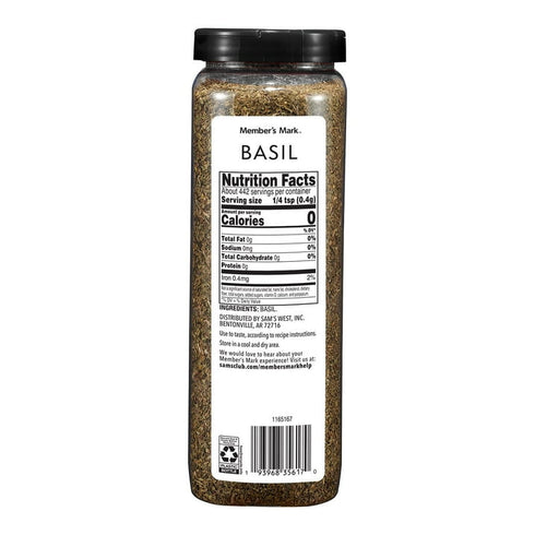 Member's Mark Dried Basil Leaf, 6.25 oz