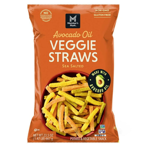 Member's Mark Avocado Oil Veggie Straw Sea Salt, 23.5 oz