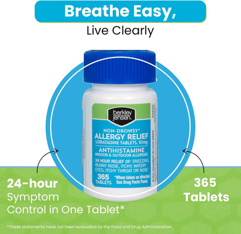 Berkley Jensen Allergy Relief Loratadine 10mg Tablets, 365 ct