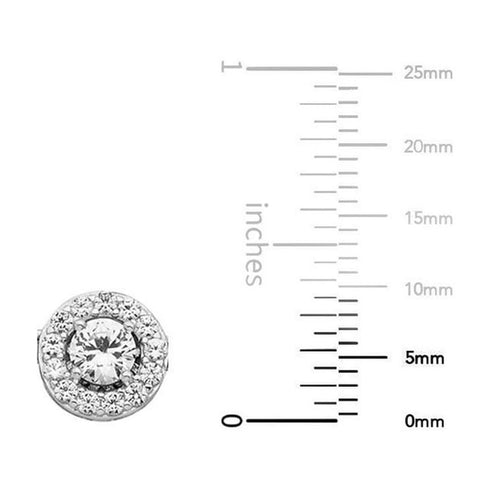 Lab Created Round Cut Sapphire Necklace in Sterling Silver