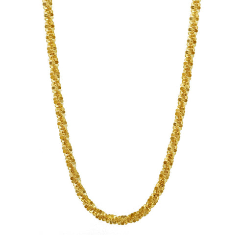 Criss Cross Diamond Cut Sparkle Chain Necklace in 14K Gold
