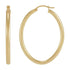 Oval Tube Hoop Earrings in Solid 14K Gold