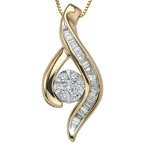 0.46 CT Diamond Swirl Pendant in 14K Gold