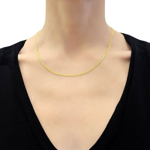 Diamond Cut Bismarck Chain Necklace in Solid 14K Gold