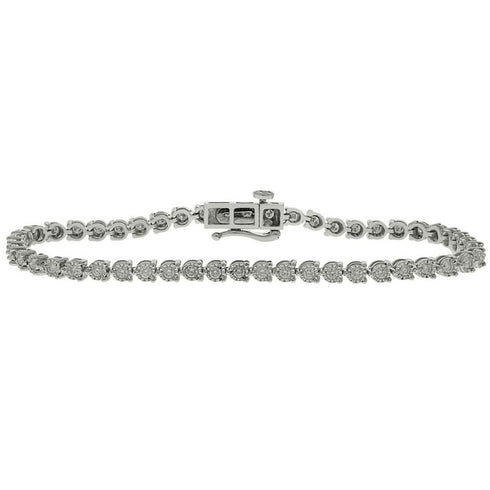Round Cut Diamond Tennis Bracelet in 14K Gold