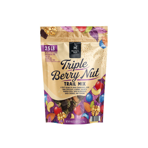 Member’s Mark Triple Berry Nut Trail Mix, 40 oz. | Nuts & Dried Berries Snack Mix | Energy & Protein Boost