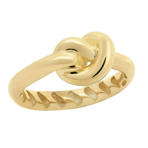Love Knot Ring in Solid 14K Yellow Gold
