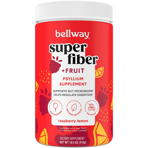 Bellway Super Fiber Fruit Psyllium Husk Powder Fiber Supplement, Raspberry Lemon Flavor, 1.2 lbs., Supports Digestive Health
