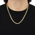 Beveled Mariner Chain Link Necklace in Solid 14K Gold