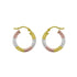 Diamond-Cut Tri-Gold Hoop Earrings in 14K Yellow, White & Rose Gold