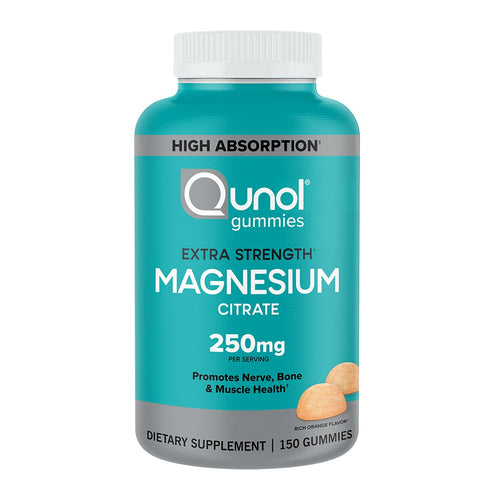 Qunol Extra Strength Magnesium Citrate Gummies, 250 mg, 150 Count – High Absorption Support for Muscle, Bone & Heart Health
