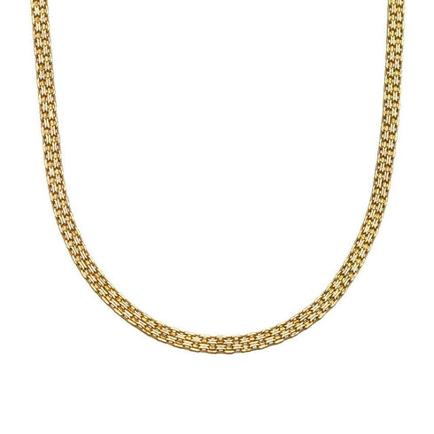 Diamond Cut Bismarck Chain Necklace in Solid 14K Gold