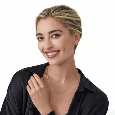 Braided Wheat Chain Necklace in Solid 14K Gold