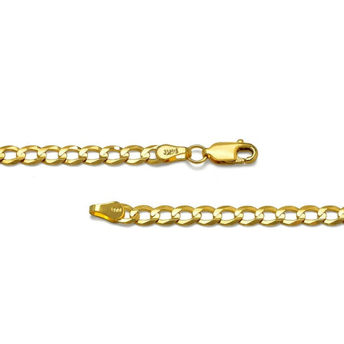 Curb Chain Necklace in Solid 14K Gold