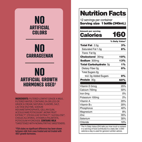 6 Pack - Member's Mark 30g Ultra-Filtered Milk Protein Shake, Strawberry, 11.5 fl. oz