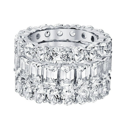 Lab Created White Sapphire Full Eternity Band in 14K Gold